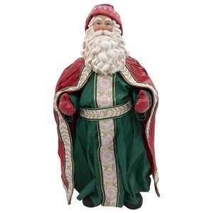 Clothtique by Possible Dreams 1995 Santa Claus Figurine Red Green Cloak Vintage